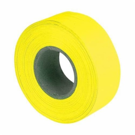 C.H. Hanson Flagging Tape, Fluorescent Yellow, 1316 In Width, 150 Ft Length, 4 Mil Thickness, Pvc, 17005 17005